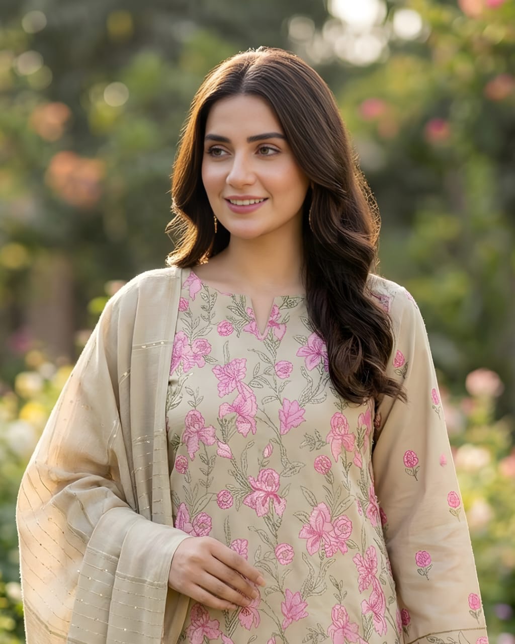 Peach Dhank UNSTITCHED