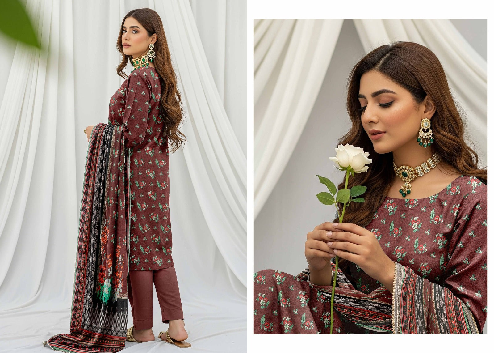 3PC Printed Allover Lawn