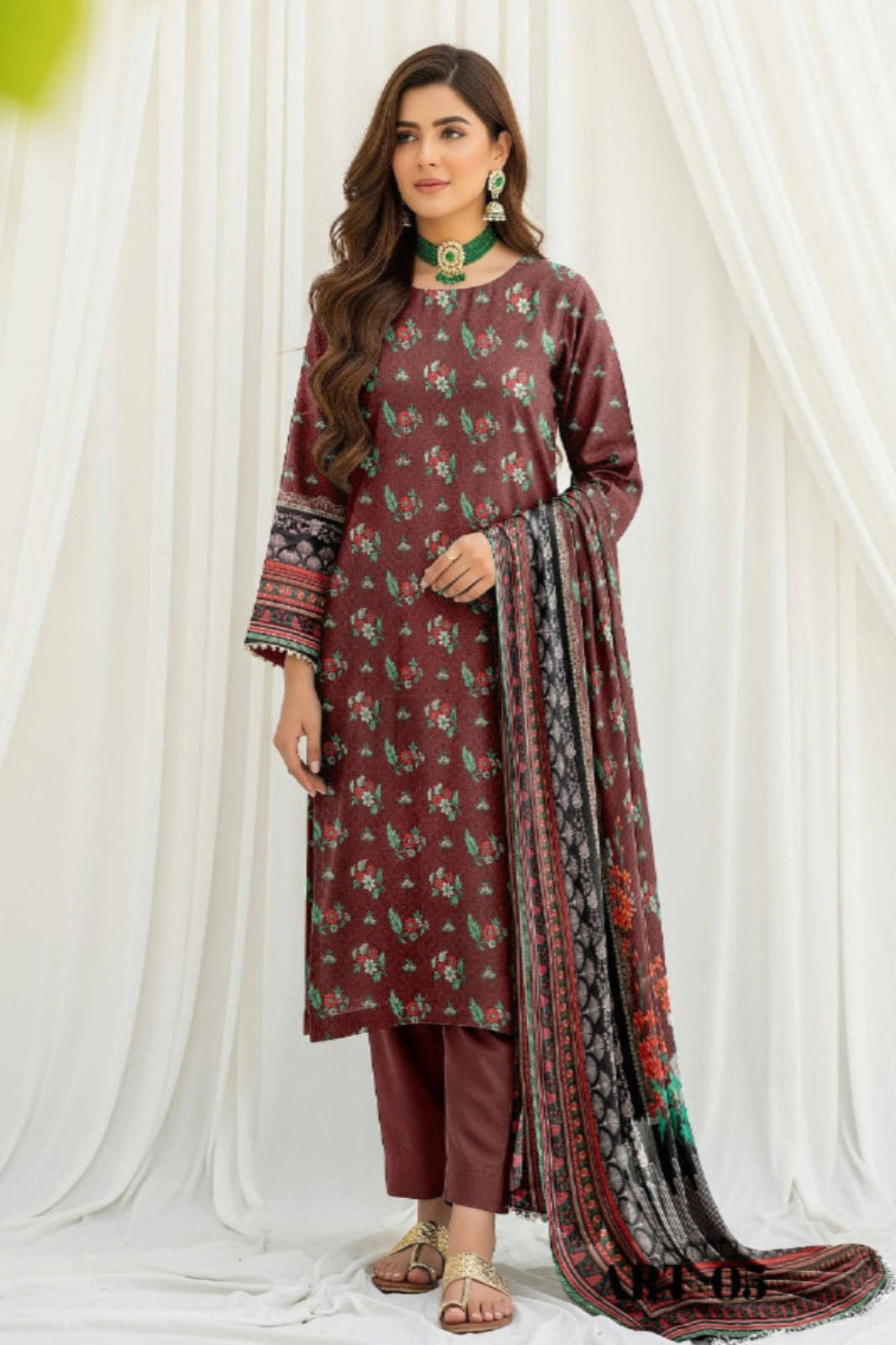 3PC Printed Allover Lawn