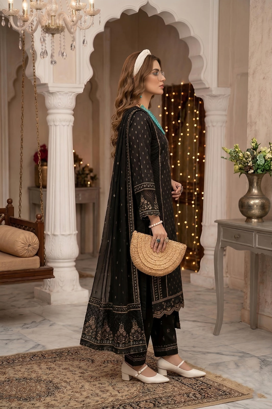 3PC Luxury Barosha EMB Lawn With Bamber EMB Dupatta
