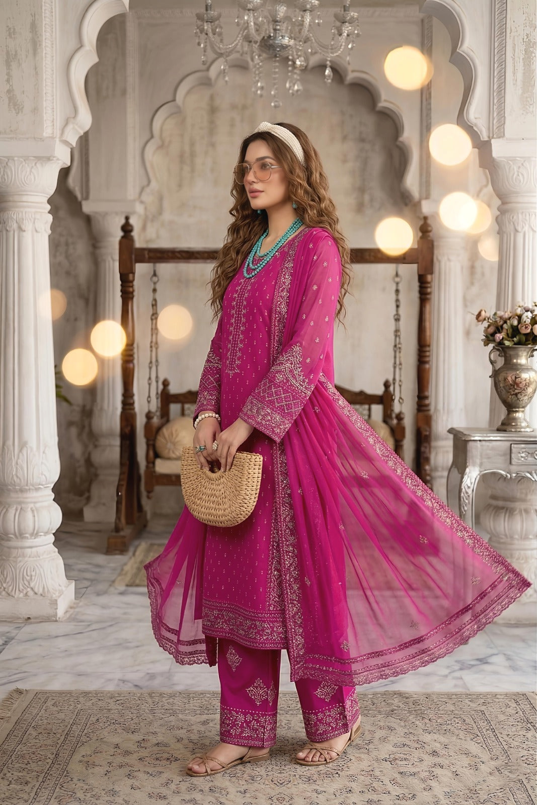 3PC Luxury Barosha EMB Lawn With Bamber EMB Dupatta