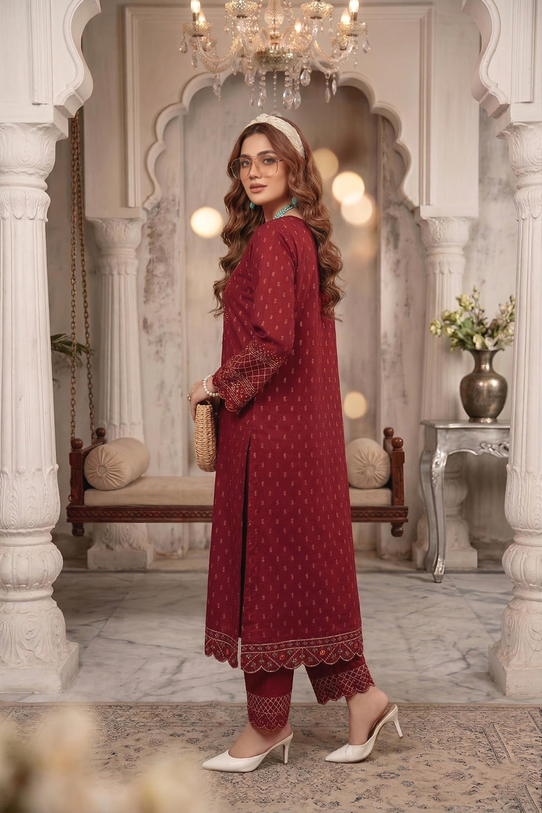 3PC Luxury Barosha EMB Lawn With Bamber EMB Dupatta