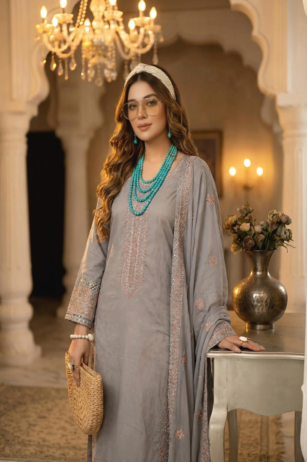 3PC Luxury Barosha EMB Lawn With Bamber EMB Dupatta