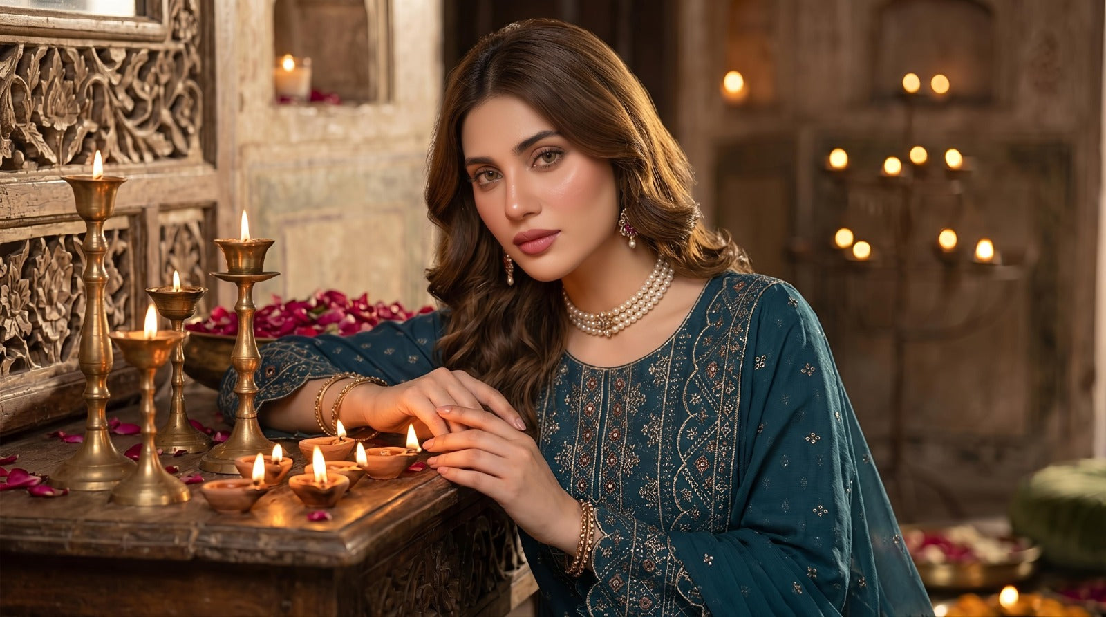 3PC Luxury Barosha EMB Lawn With Bamber EMB Dupatta