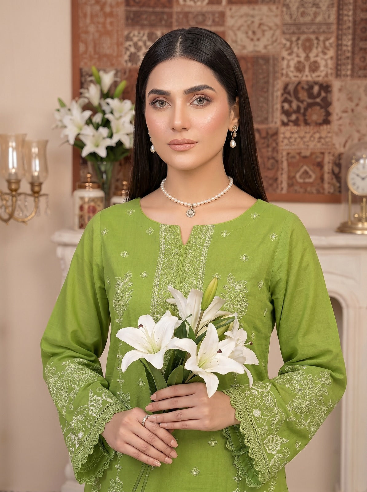 3PC Embroidery Lawn With Voil Emb Dupatta