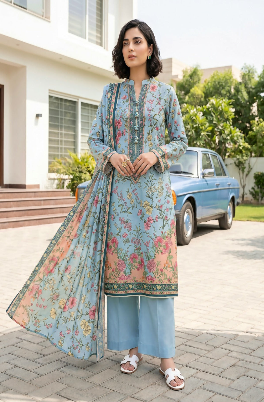 3PC Crystal Printed Lawn