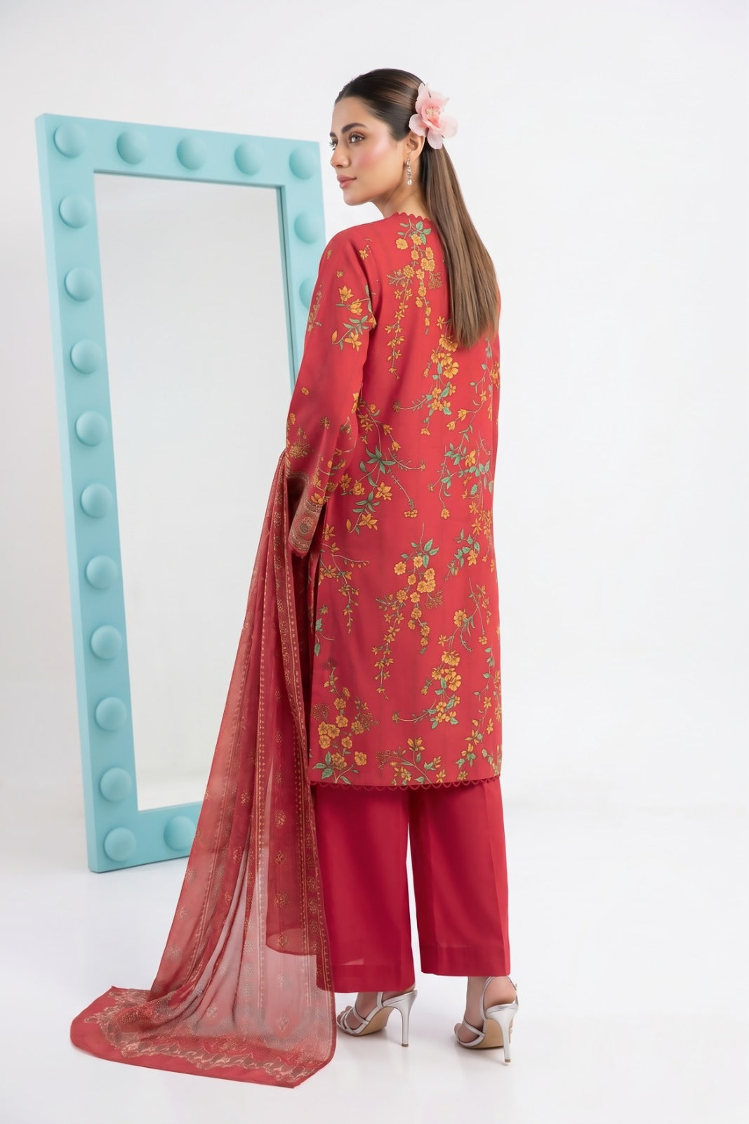 3PC Crystal Embroidered Lawn