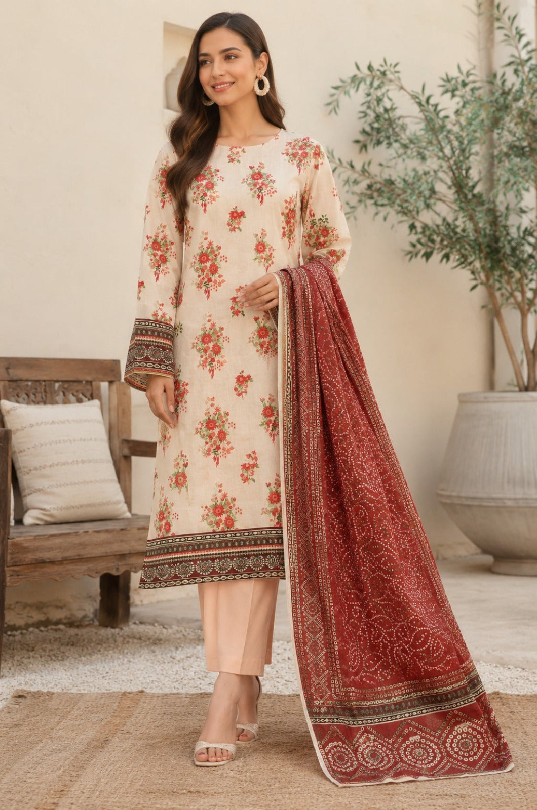 3PC Skin Printed Lawn