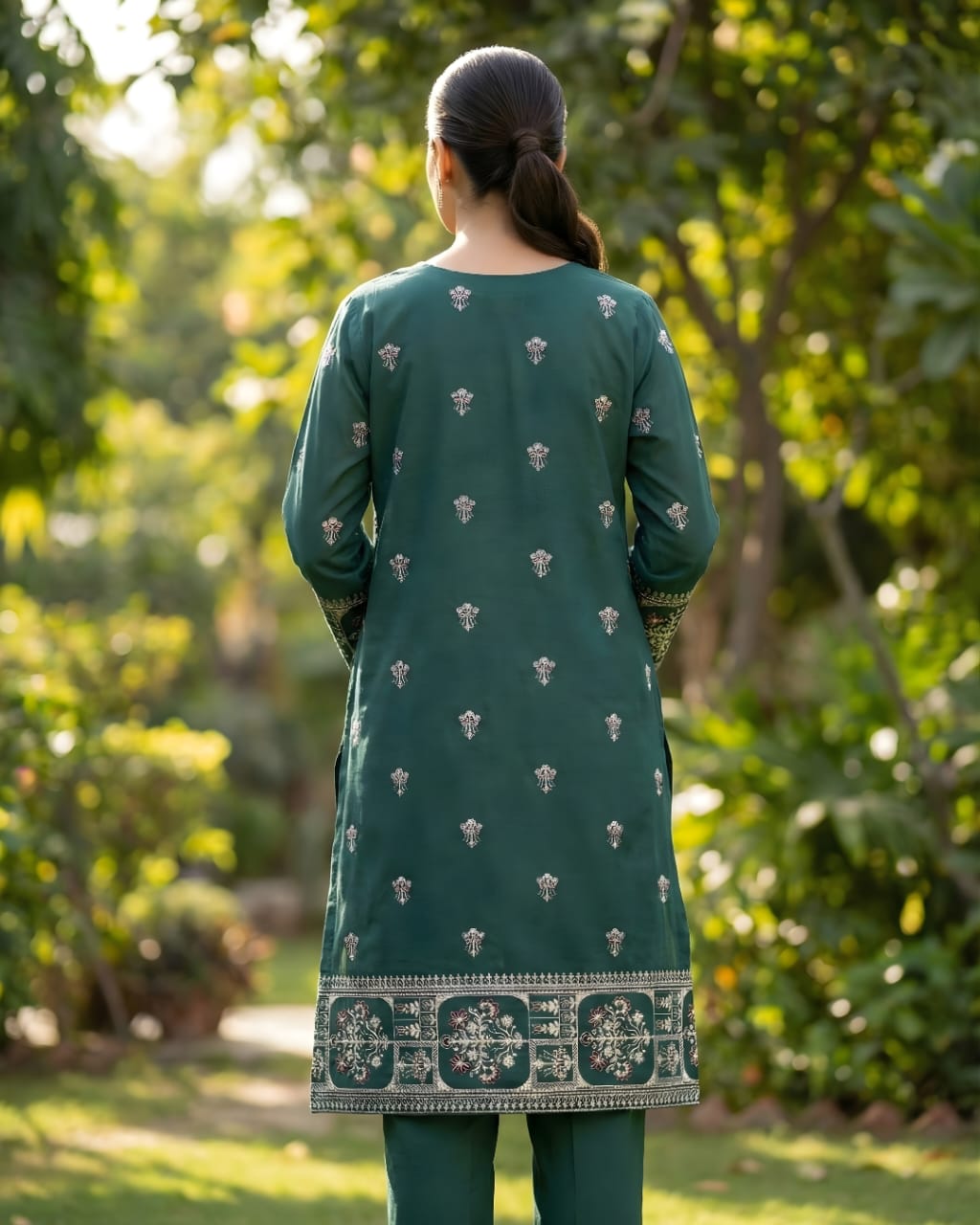 Green Peach Dhank STITCHED