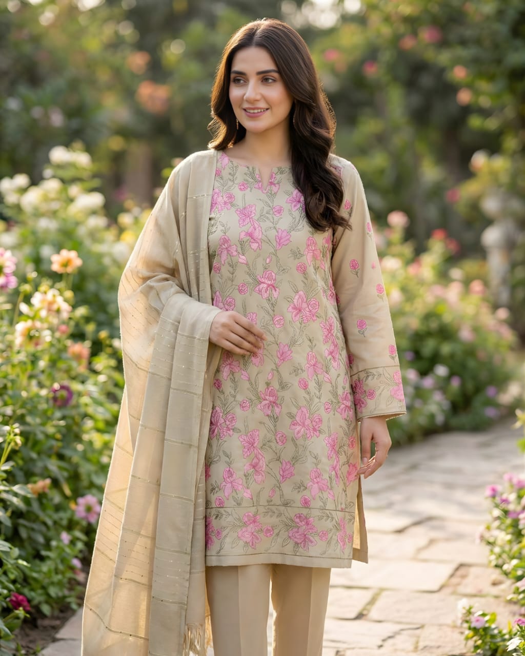 Peach Dhank UNSTITCHED