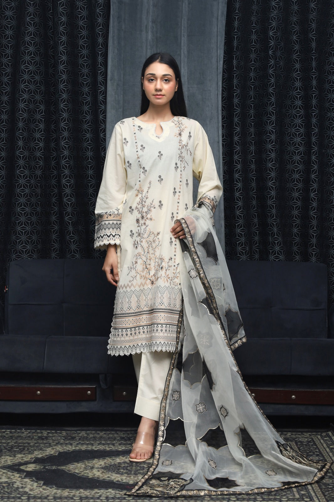 SAYA BROSHA LAWN STITCHED