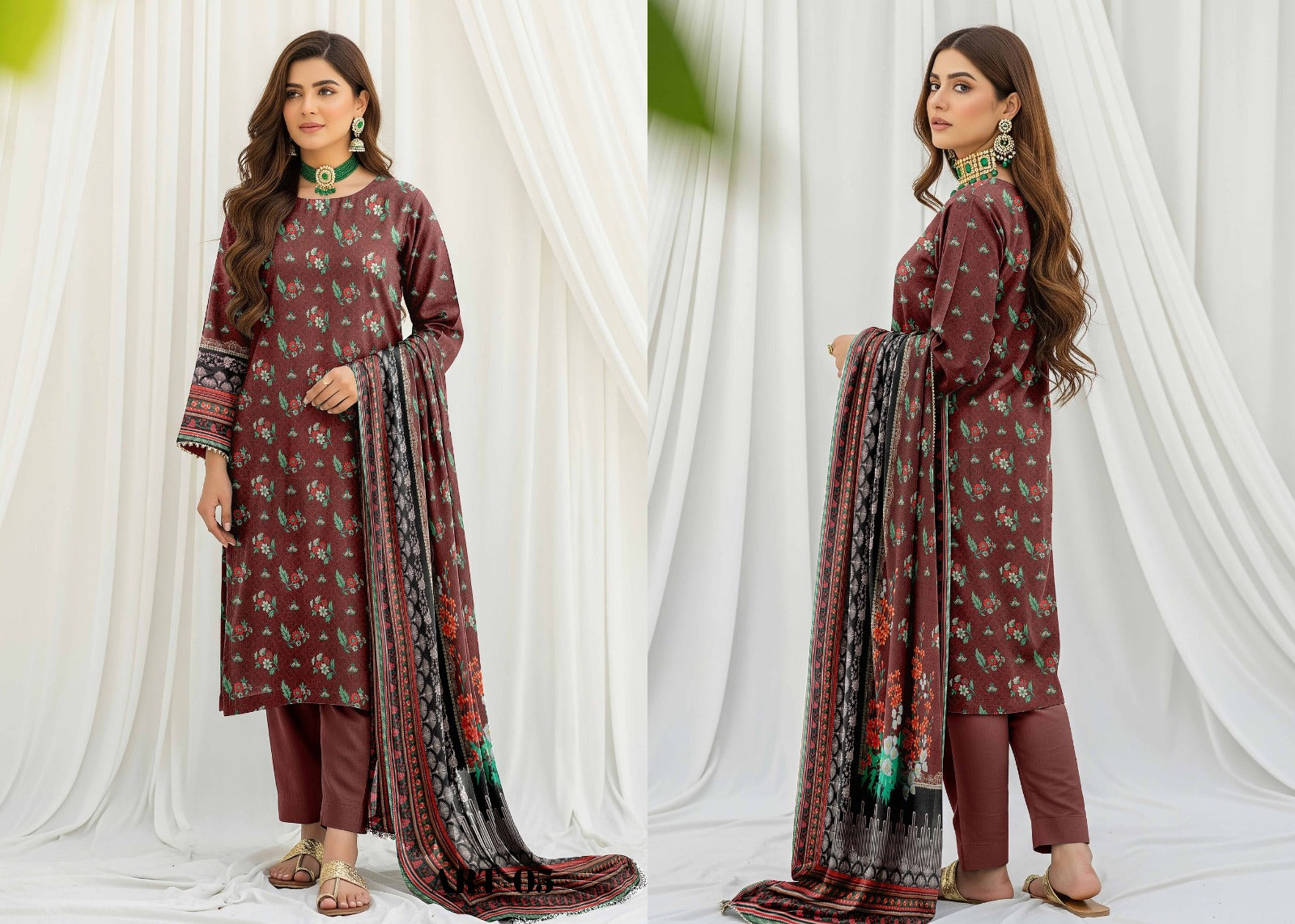 3PC Printed Allover Lawn