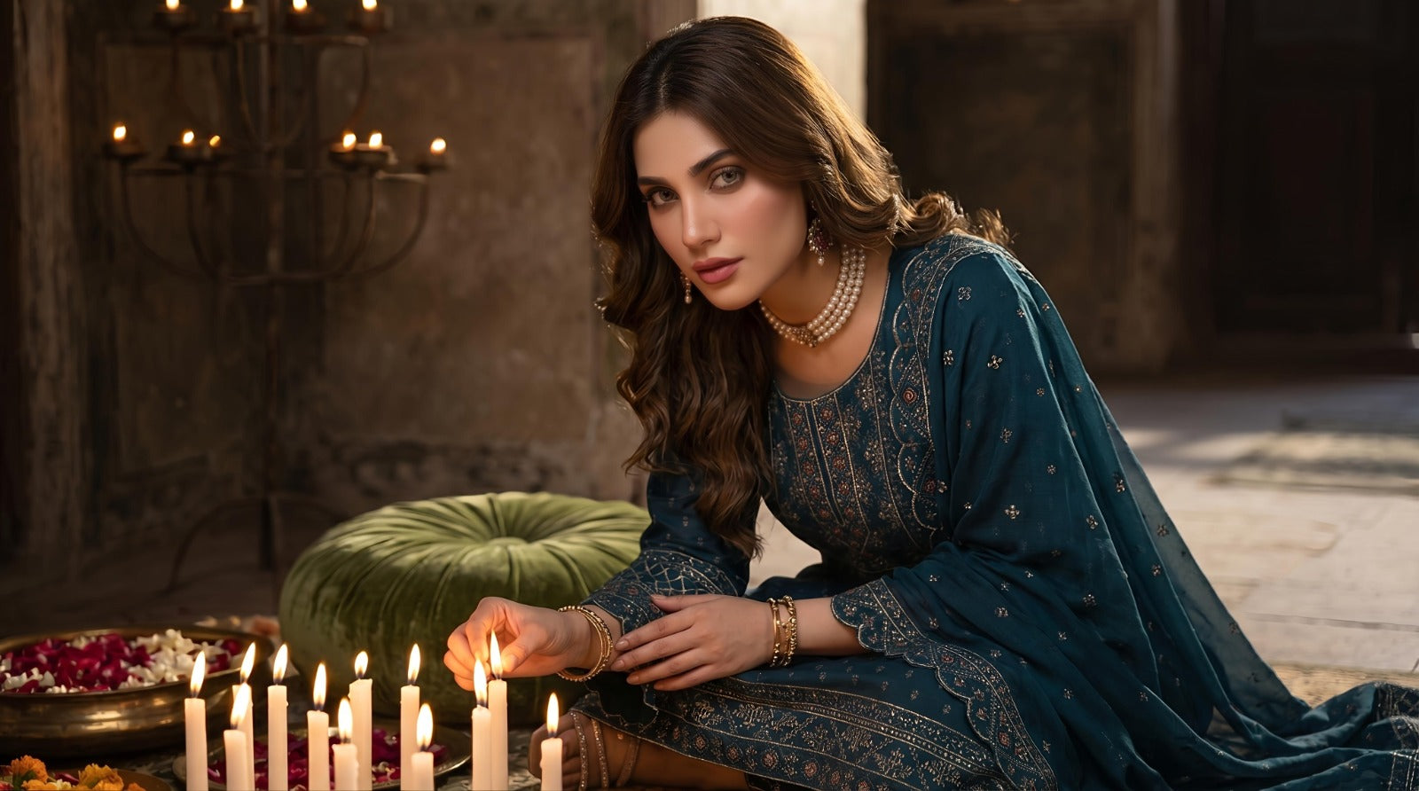 3PC Luxury Barosha EMB Lawn With Bamber EMB Dupatta
