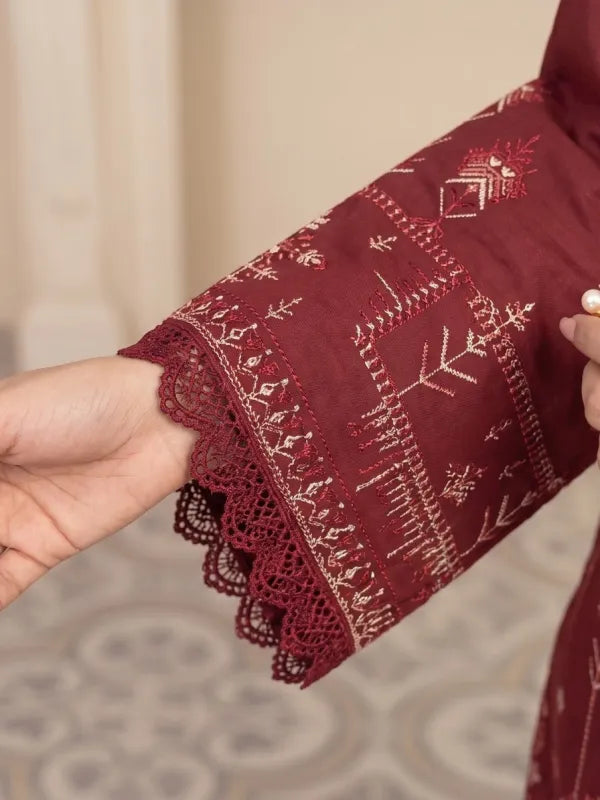 3PC Embroidery Lawn With Voil Emb Dupatta